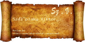 Széplaky Viktor névjegykártya